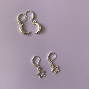 star and moon earrings